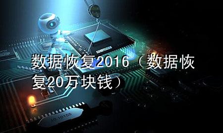 数据恢复2016（数据恢复20万块钱）