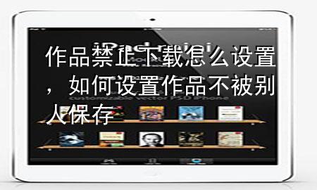 作品禁止下载怎么设置，如何设置作品不被别人保存