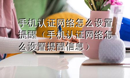 手机认证网络怎么设置提醒（手机认证网络怎么设置提醒信息）