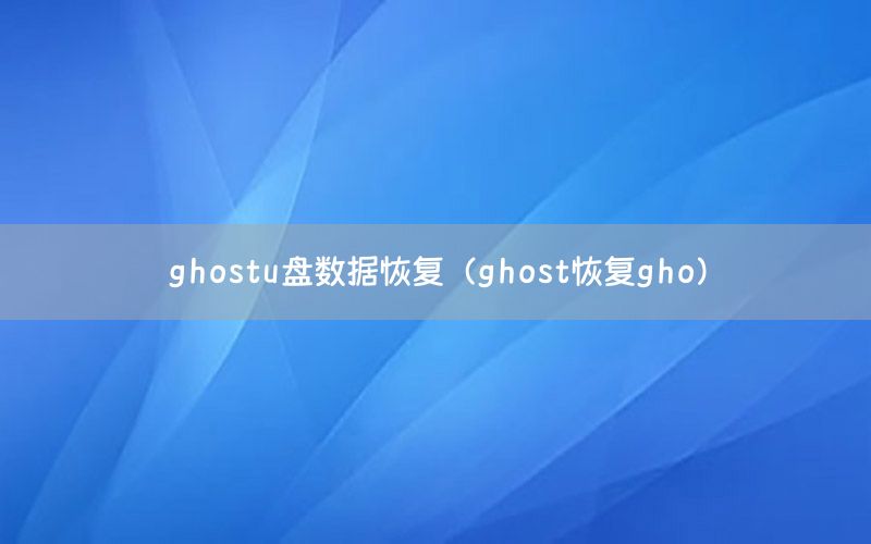 ghostu盘数据恢复（ghost恢复gho）