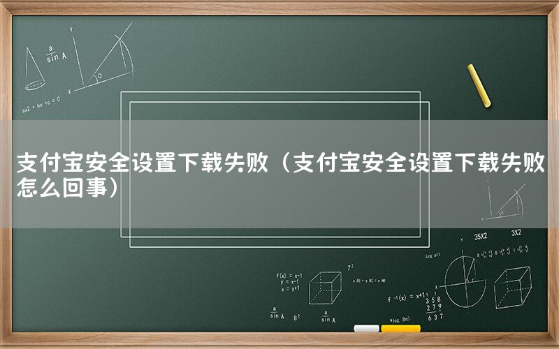 支付宝安全设置下载失败（支付宝安全设置下载失败怎么回事）