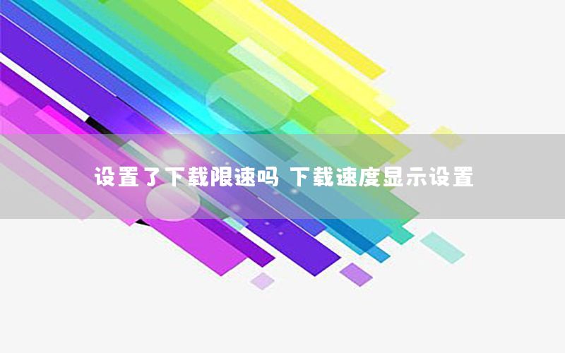 设置了下载限速吗，下载速度显示设置