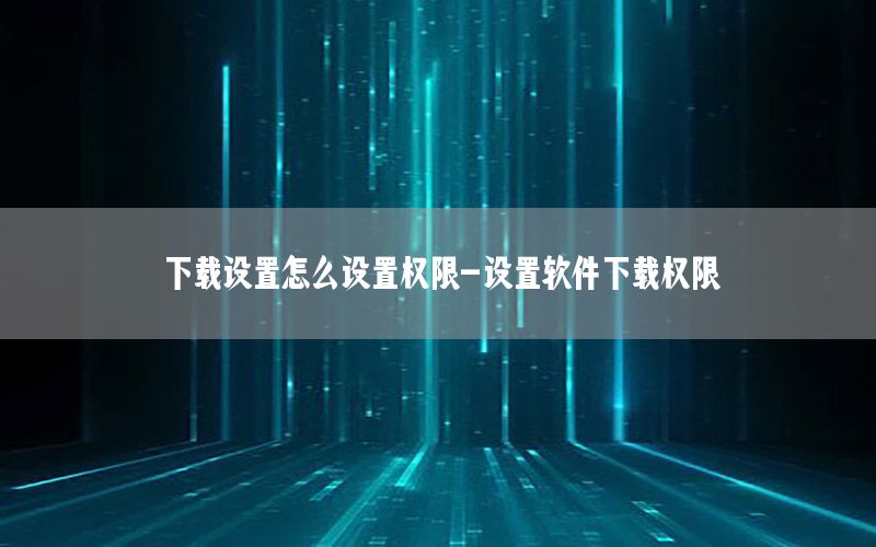 下载设置怎么设置权限-设置软件下载权限