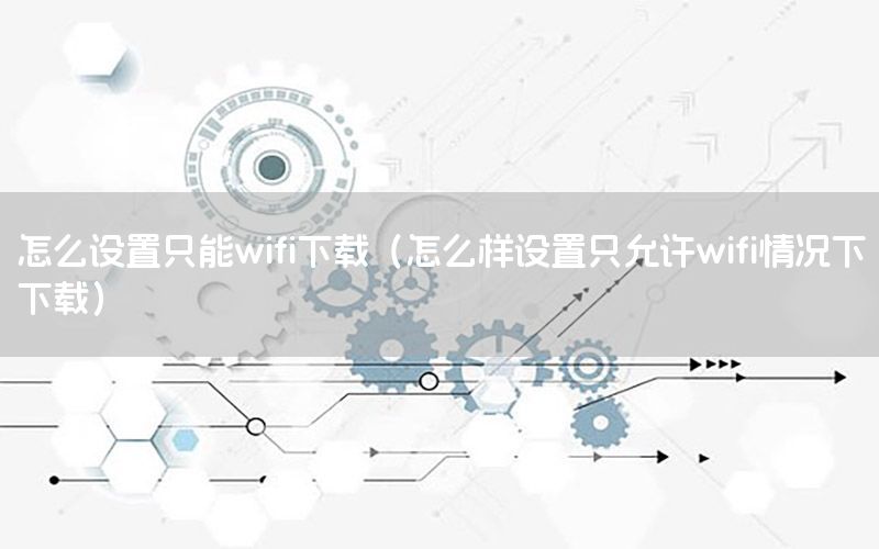 怎么设置只能wifi下载（怎么样设置只允许wifi情况下下载）