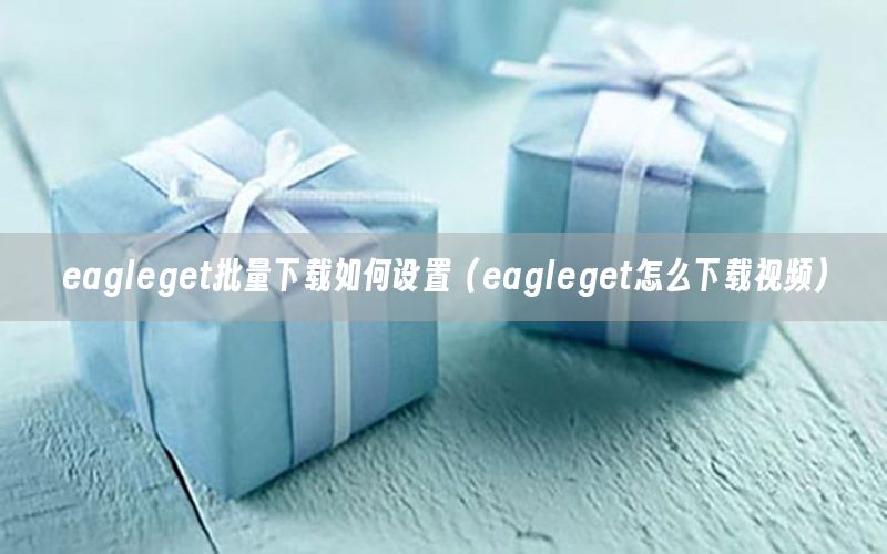 eagleget批量下载如何设置（eagleget怎么下载视频）