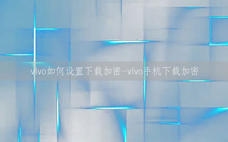 vivo如何设置下载加密-vivo手机下载加密